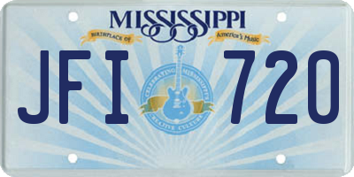 MS license plate JFI720