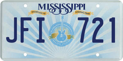 MS license plate JFI721