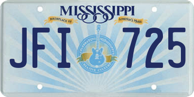 MS license plate JFI725
