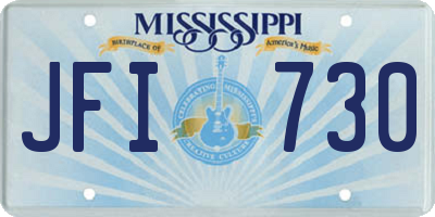 MS license plate JFI730