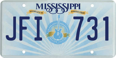 MS license plate JFI731