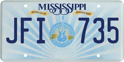 MS license plate JFI735