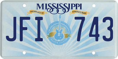 MS license plate JFI743