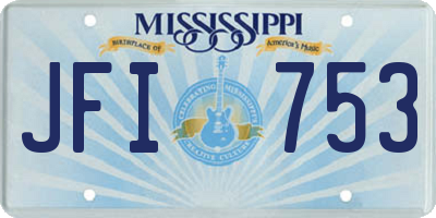 MS license plate JFI753