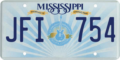 MS license plate JFI754