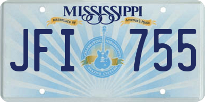 MS license plate JFI755
