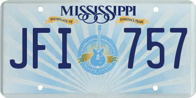 MS license plate JFI757