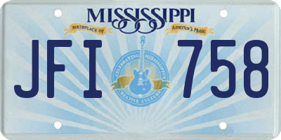 MS license plate JFI758