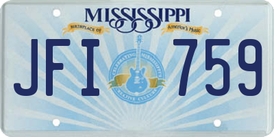 MS license plate JFI759