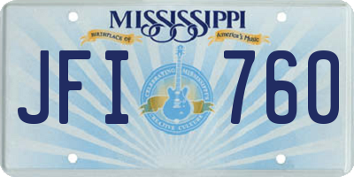 MS license plate JFI760