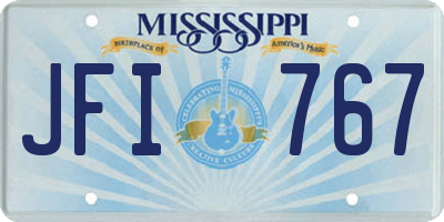 MS license plate JFI767