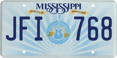 MS license plate JFI768