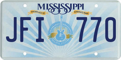 MS license plate JFI770