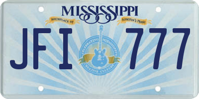 MS license plate JFI777