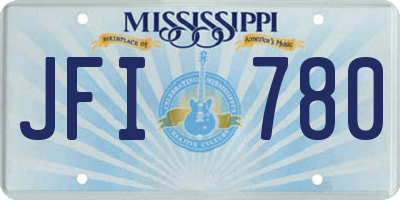 MS license plate JFI780