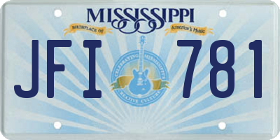 MS license plate JFI781