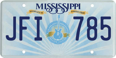 MS license plate JFI785