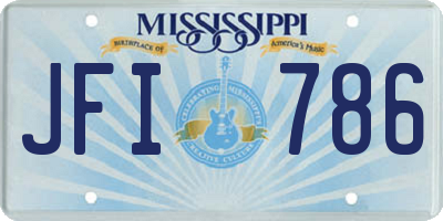 MS license plate JFI786