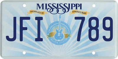 MS license plate JFI789