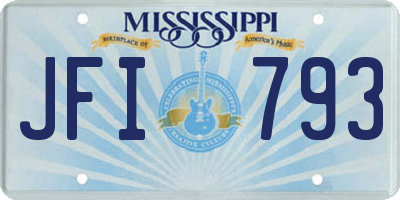 MS license plate JFI793