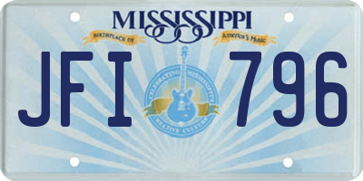 MS license plate JFI796