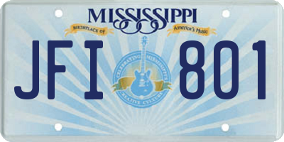 MS license plate JFI801