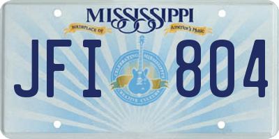 MS license plate JFI804