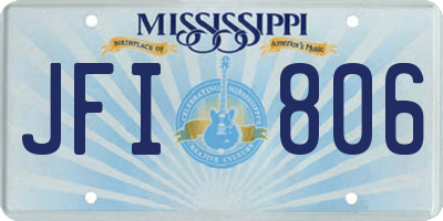 MS license plate JFI806