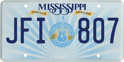MS license plate JFI807