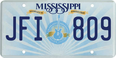 MS license plate JFI809