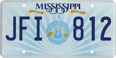 MS license plate JFI812