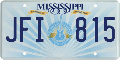 MS license plate JFI815