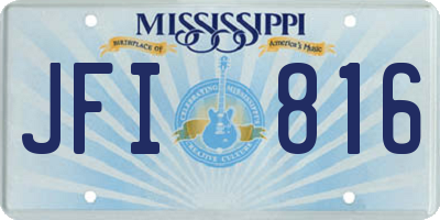MS license plate JFI816