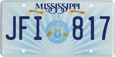 MS license plate JFI817