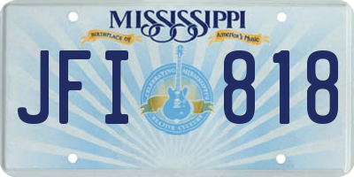MS license plate JFI818