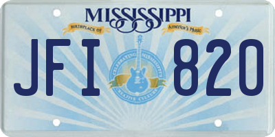 MS license plate JFI820