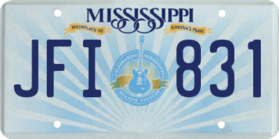 MS license plate JFI831