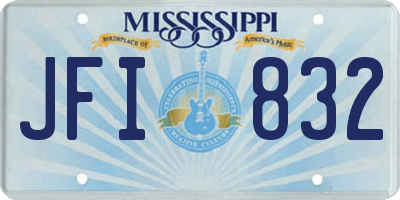 MS license plate JFI832
