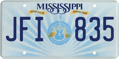 MS license plate JFI835