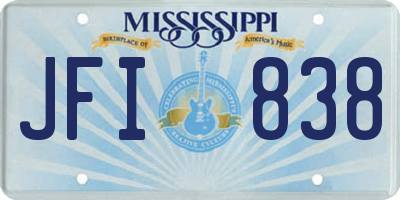 MS license plate JFI838
