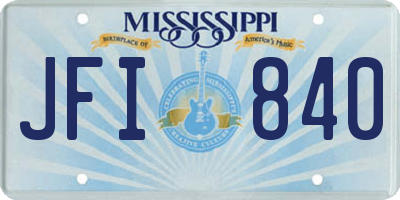 MS license plate JFI840