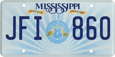 MS license plate JFI860