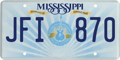 MS license plate JFI870