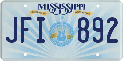 MS license plate JFI892