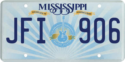 MS license plate JFI906