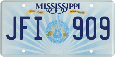 MS license plate JFI909