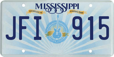 MS license plate JFI915