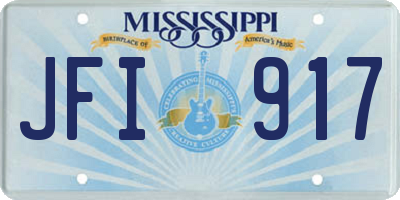 MS license plate JFI917