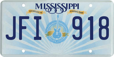 MS license plate JFI918