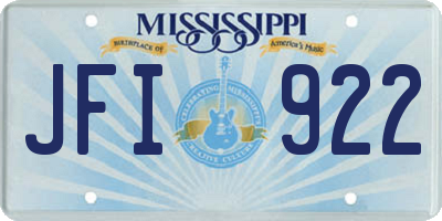 MS license plate JFI922